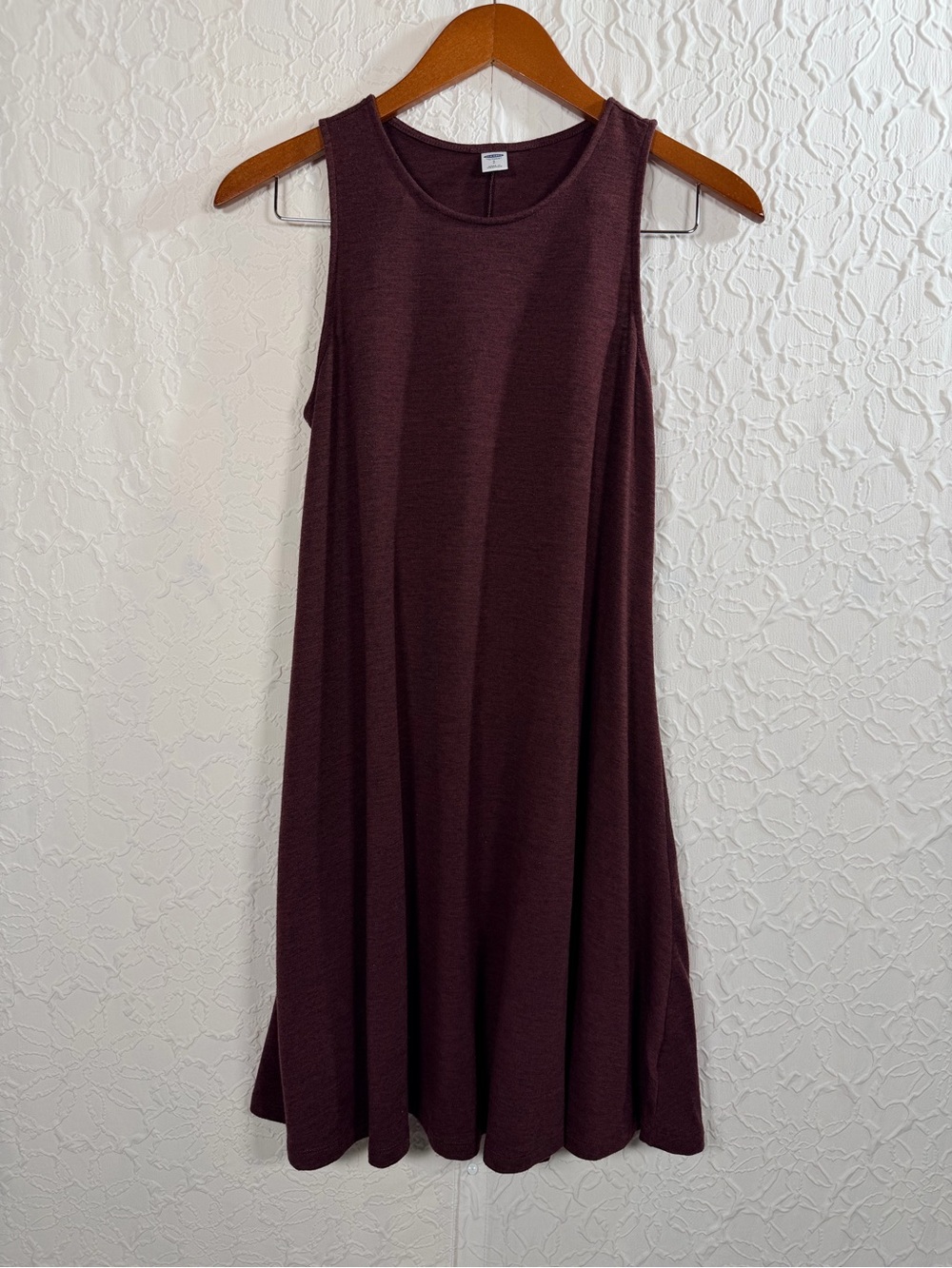 Old Navy Heathered Maroon Burgandy Jersey Swing Dress Sz S